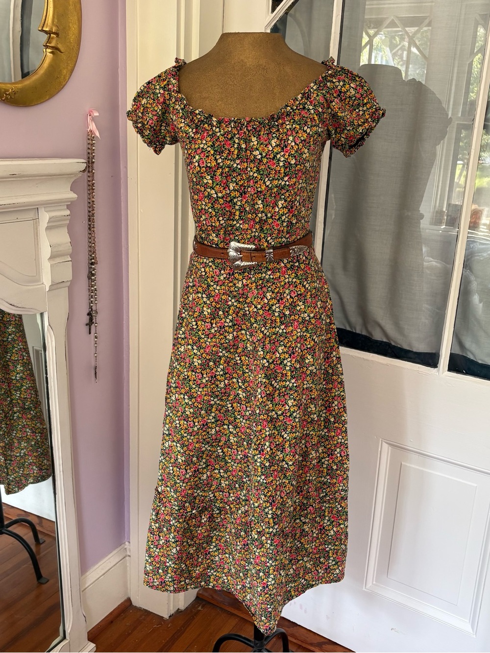 Vintage Handmade Calico Floral Dress